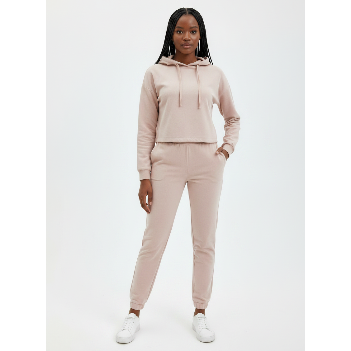 Cropped Hoodie Tracksuit Set