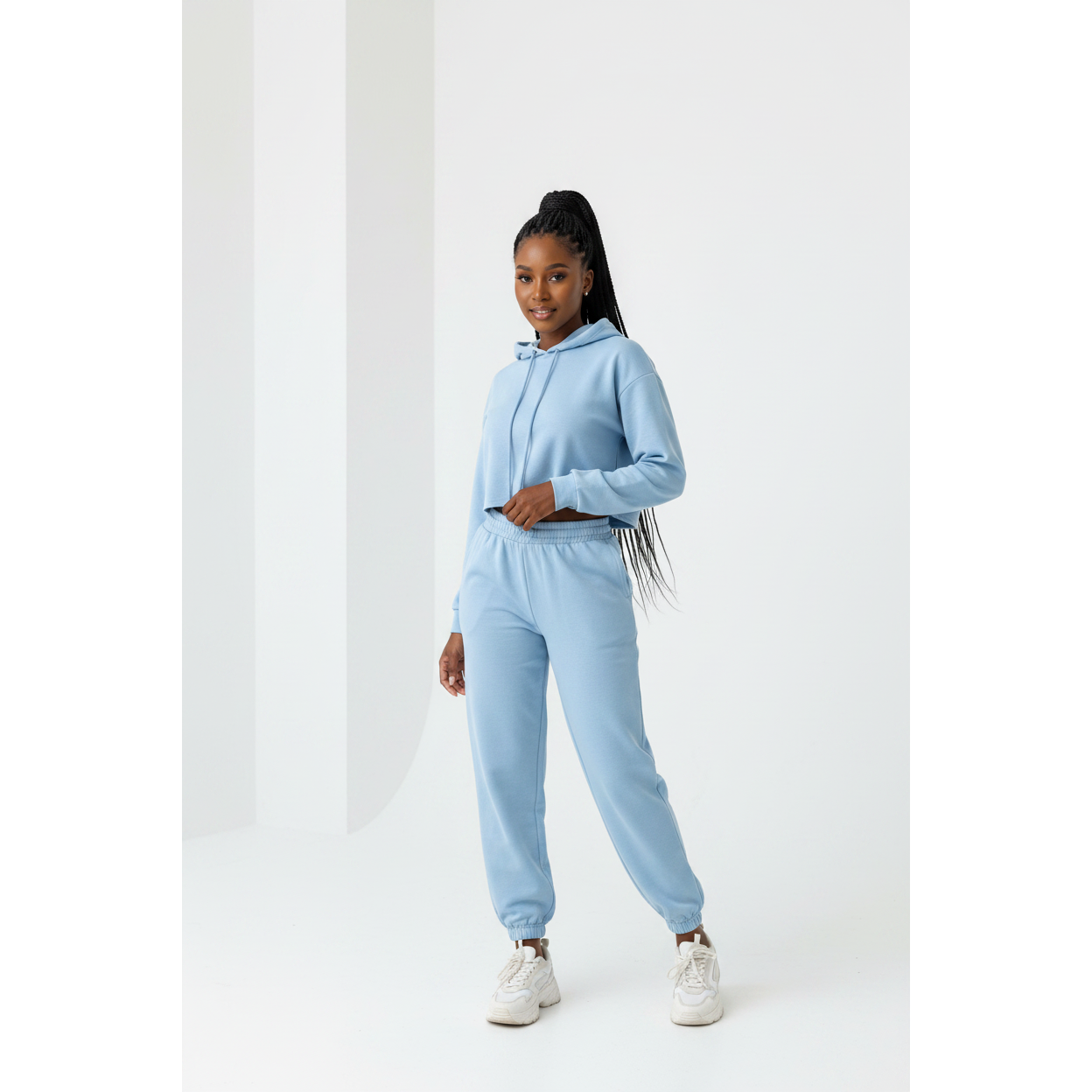 Cropped Hoodie Tracksuit Set