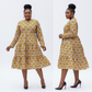 African Long Sleeve Printed Dress