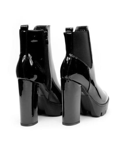 Glossy Thick Heel Boots