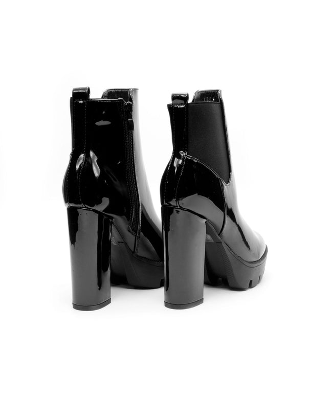 Glossy Thick Heel Boots