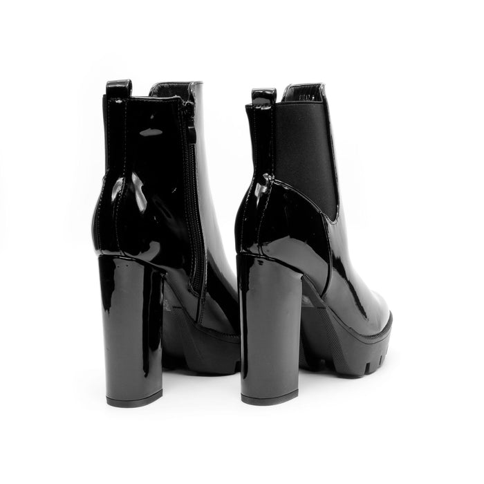 Glossy Thick Heel Boots — YELLOW SUB TRADING