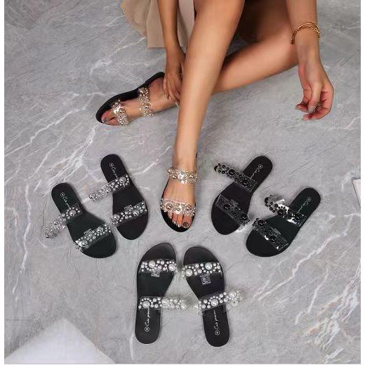 Casual Pearls Flat Sandals