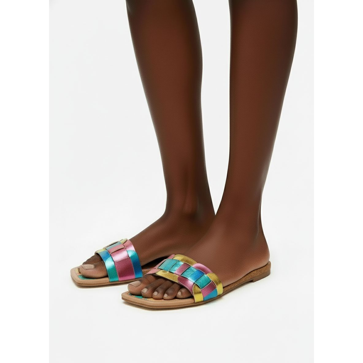 Women's Multi-Coloured Weave Sandals