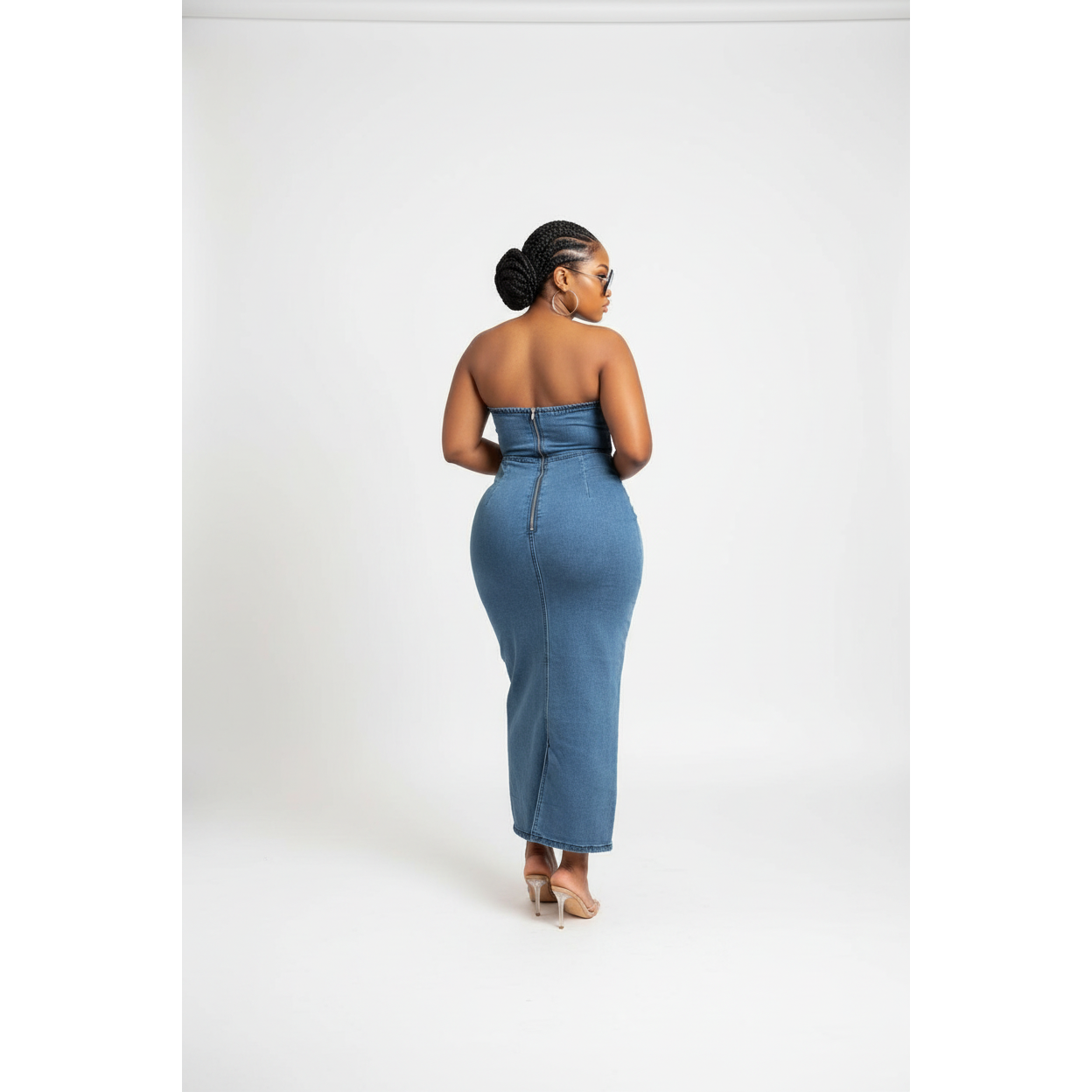 Boob Tube Elegant Denim Bodycon Dress
