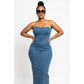 Boob Tube Elegant Denim Bodycon Dress