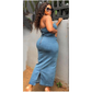 Boob Tube Elegant Denim Bodycon Dress
