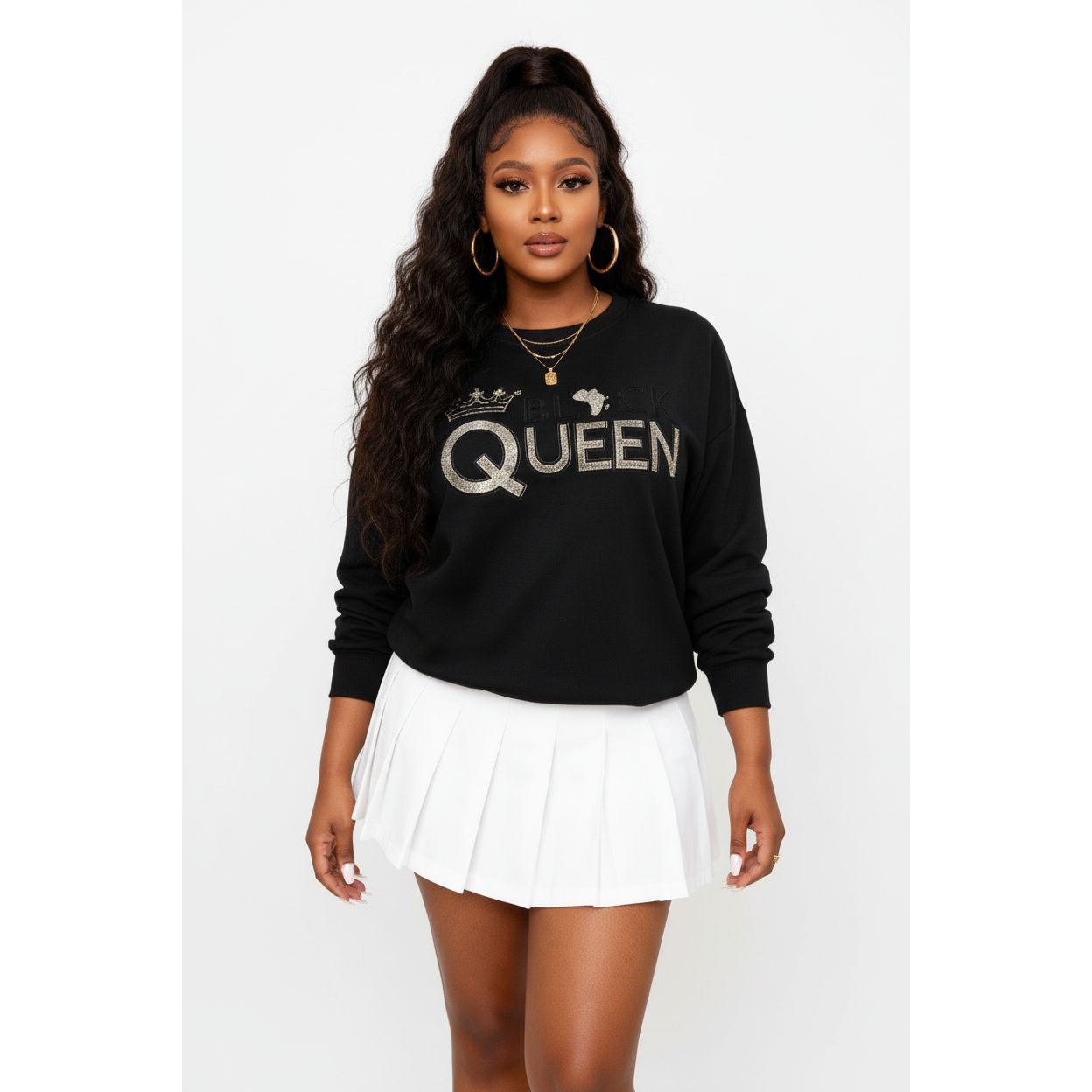 Women's Black Queen Graphic Sweatshirt