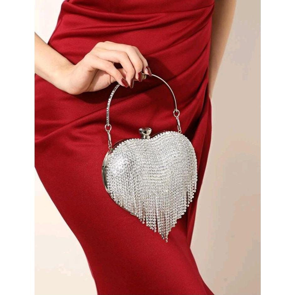 Rhinestone Love Clutch Handbag