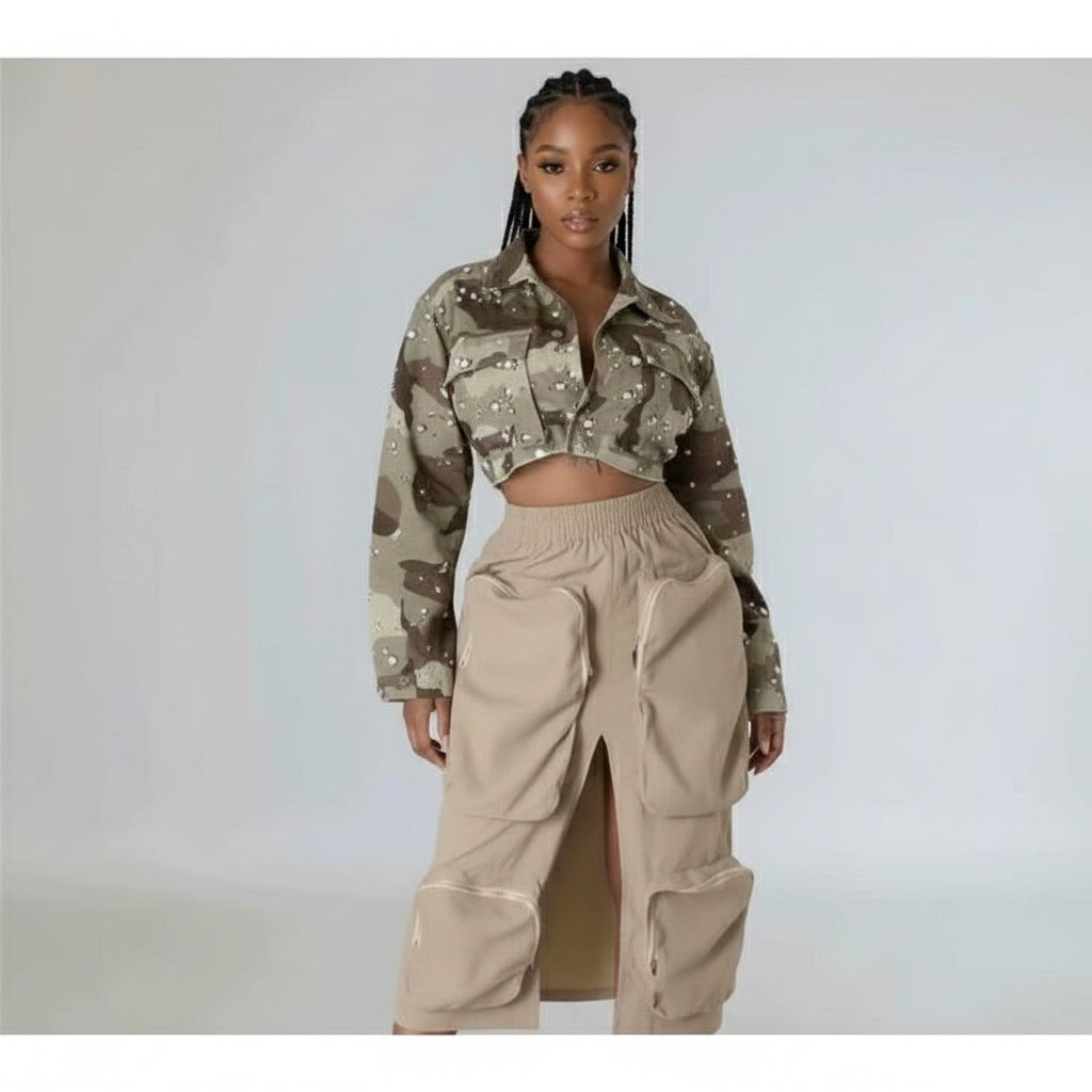 Vintage Front Slit Skirt