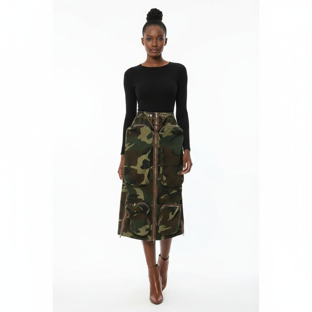 Camouflage Cargo Skirt