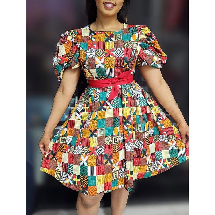 African ankara print Isabel Midi dress - Kipfashion