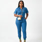 Denim Zipper Jumpsuit