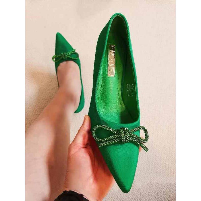 Classy Bowknot Thick High Heel