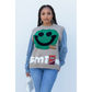 Smiling Face Denim Sleeve Jersey