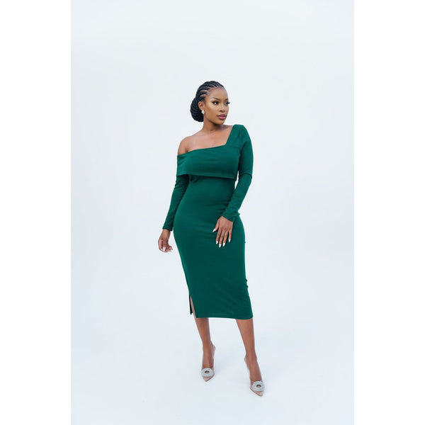 Bodycon One Hand Off Shoulder Dress – YELLOW SUB TRADING