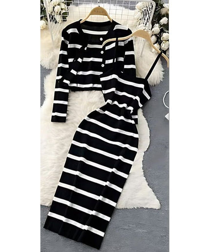 Striped Knitted 2 Piece Set