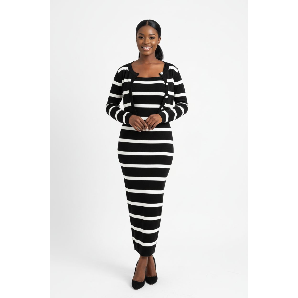 Striped Knitted 2 Piece Set