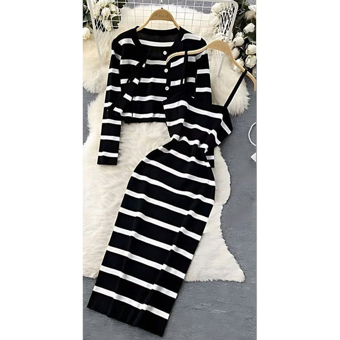 Striped Knitted 2 Piece Set