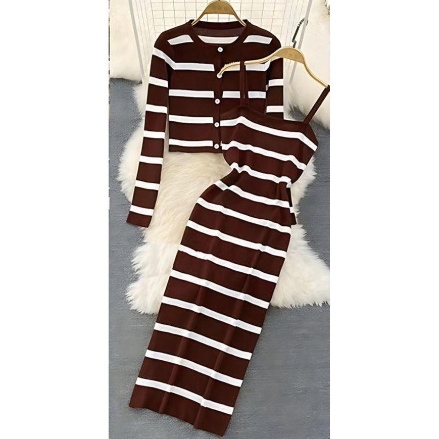 Striped Knitted 2 Piece Set