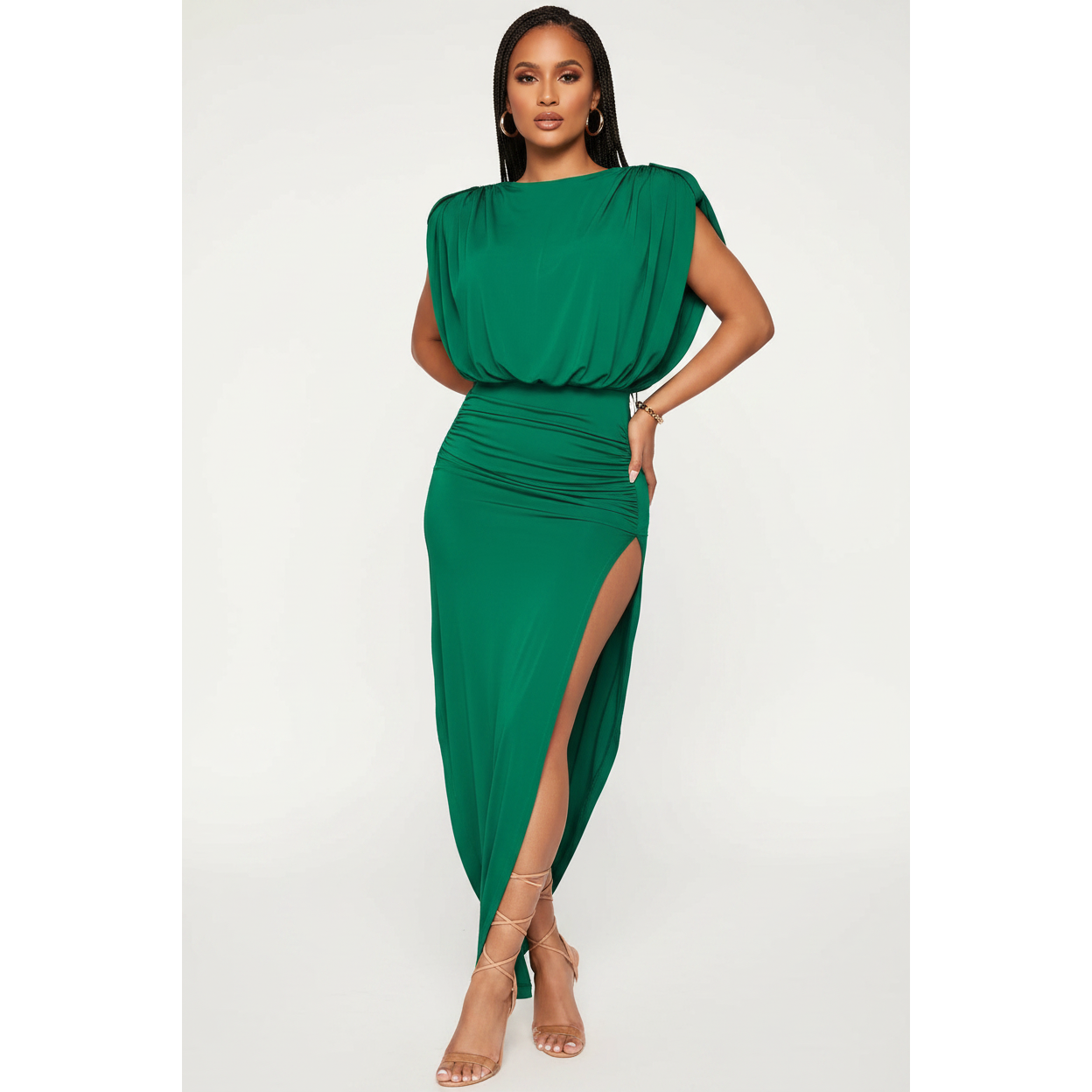 Women's Split Folds Sleeveless Maxi Dress