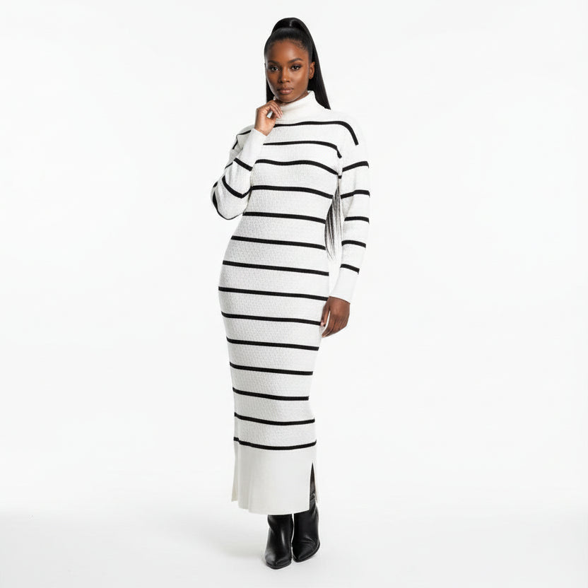 Knitted Side Slit Dress