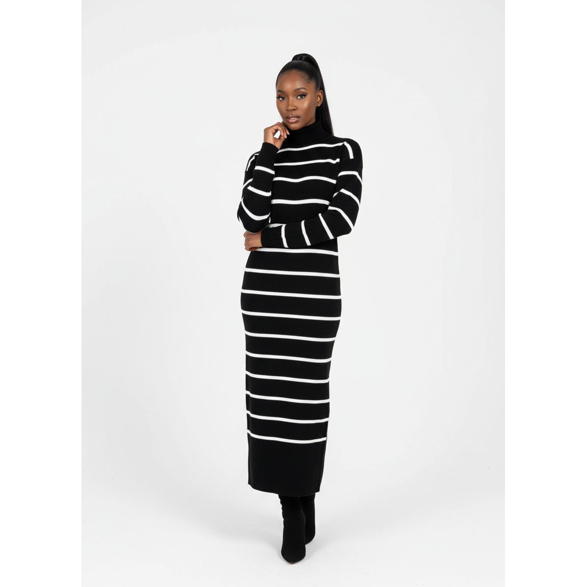 Knitted Side Slit Dress