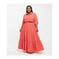 High Waisted Flowing Skirt And Button Detailed Top Set