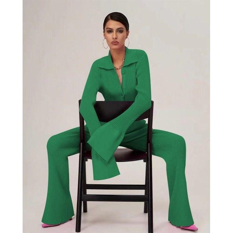 Knitted Buttoned 2pc Set