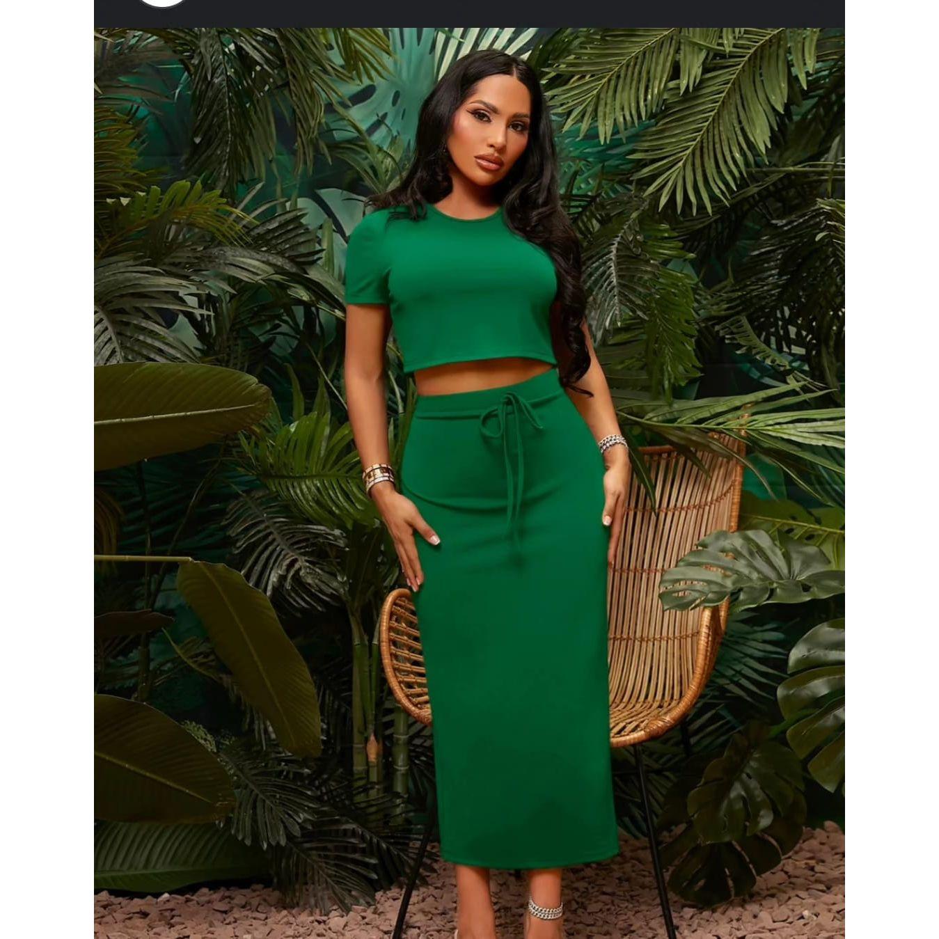 Pencil Skirt and Crop Top Set