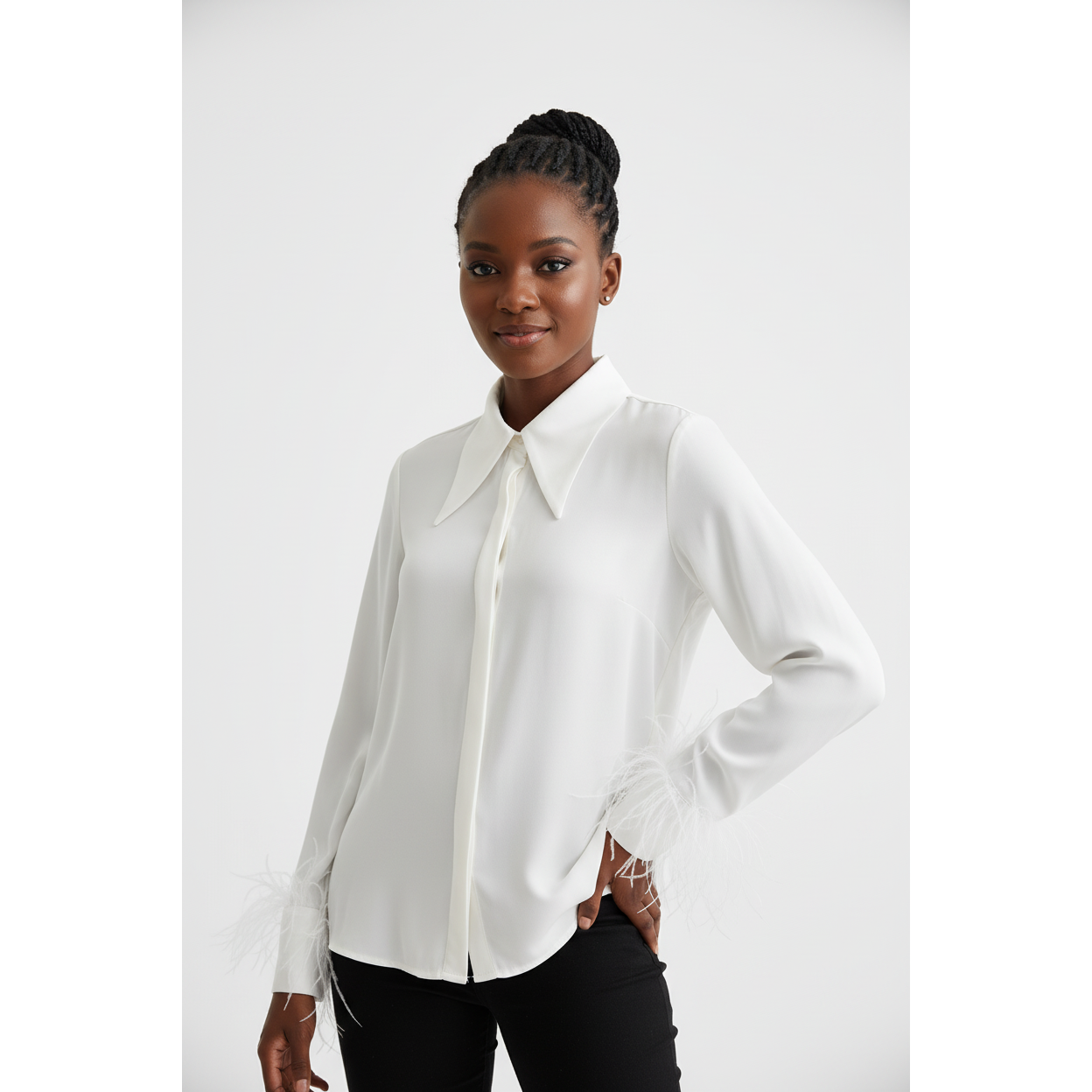 Vintage Feather Long Sleeve Shirt