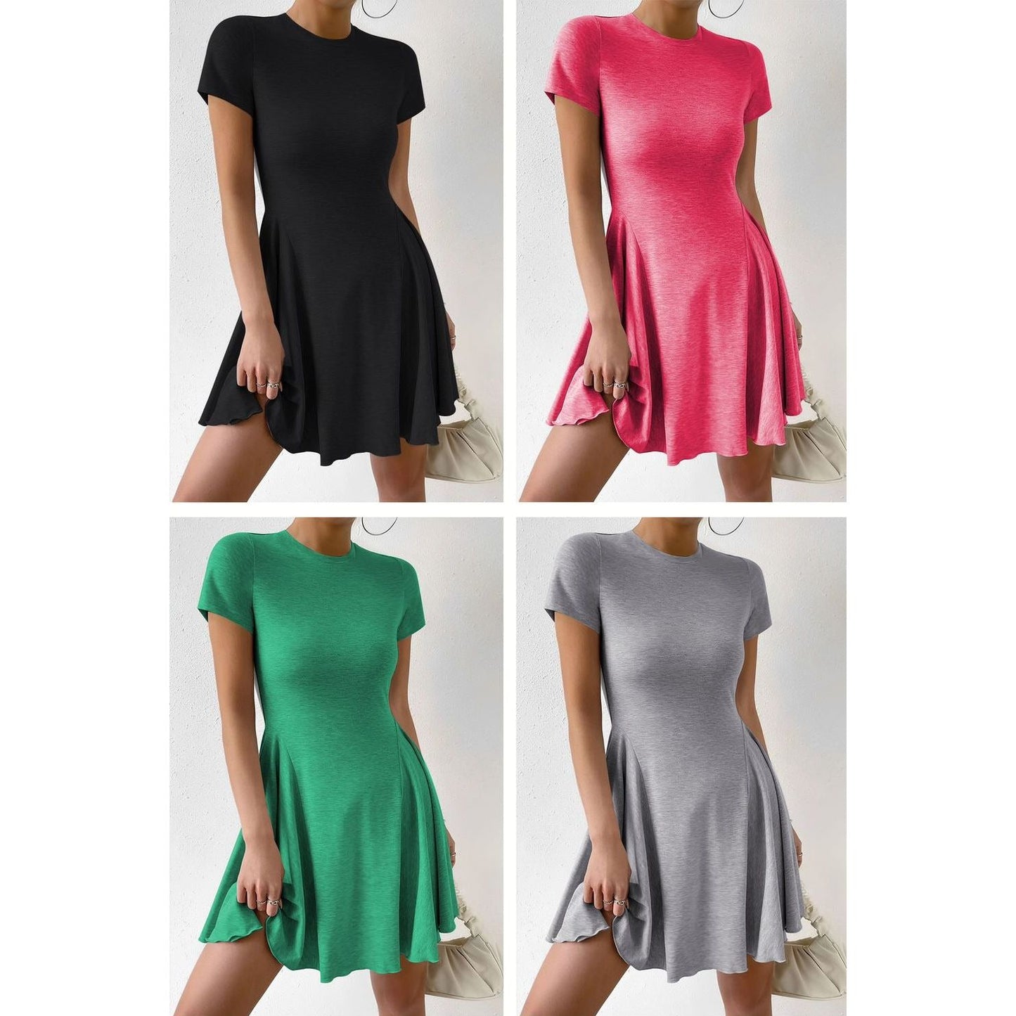 Casual Short Sleeve Midi Dress