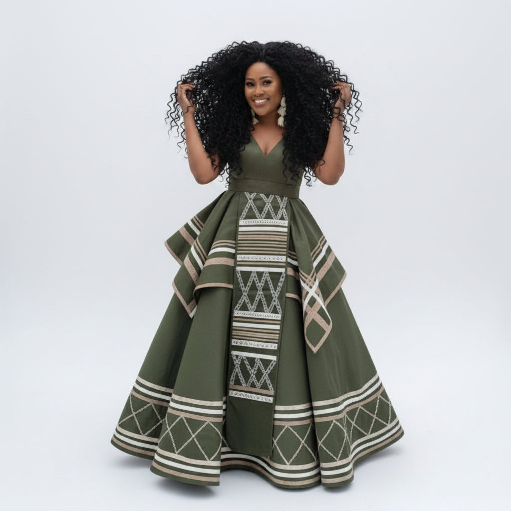 Xhosa-inspired Spaghetti Strap Maxi Dress