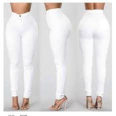 Plus-Size High Waisted white skinny Jeans.