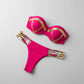Gold Stamping Bikini Padded Swimsuit Sexy Set.