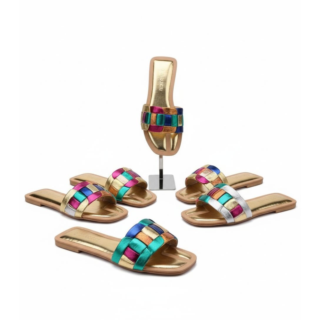 Women's Multi-Coloured Weave Sandals