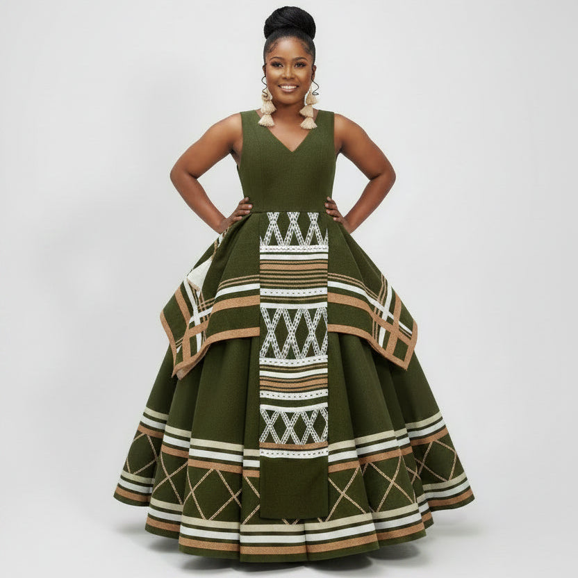 Xhosa-inspired Spaghetti Strap Maxi Dress