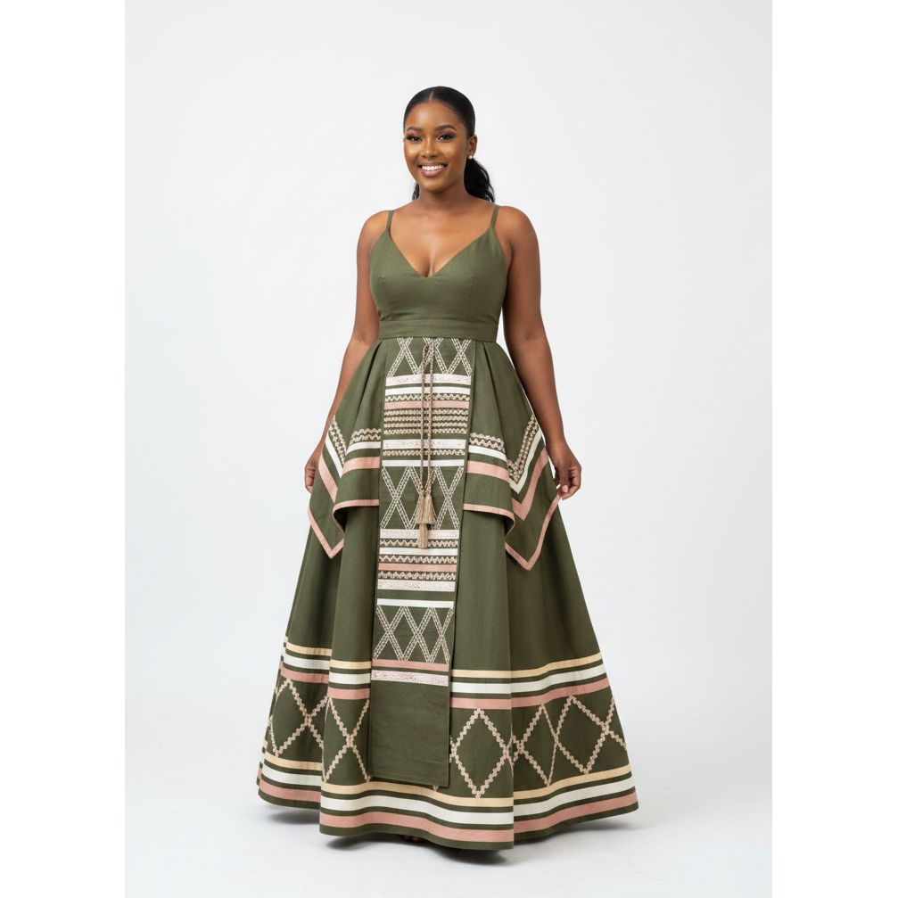 Xhosa-inspired Spaghetti Strap Maxi Dress