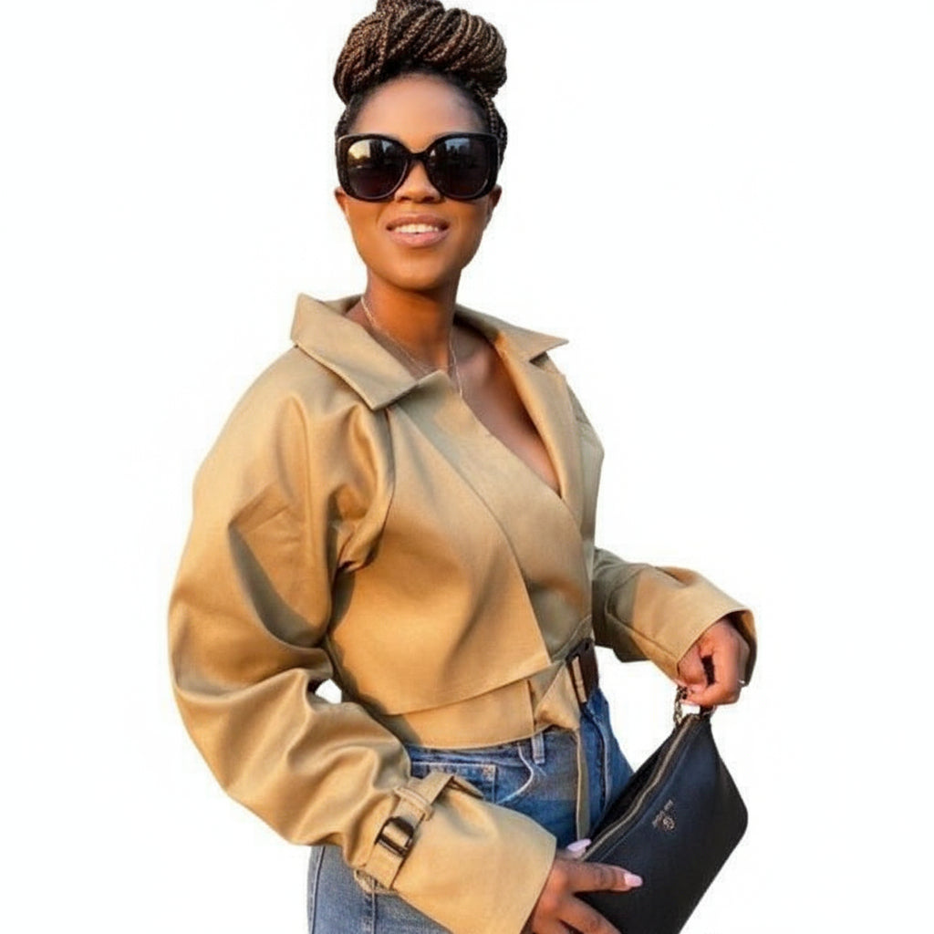 Lapel Neck Crop Jackets