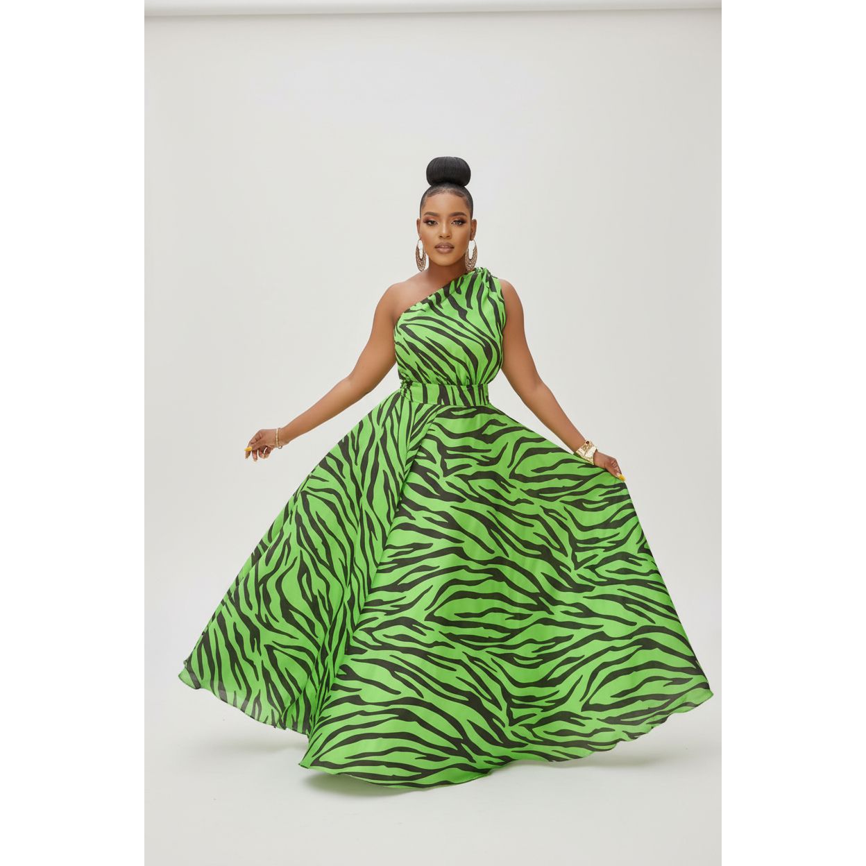 Off Shoulder Print Maxi Dress
