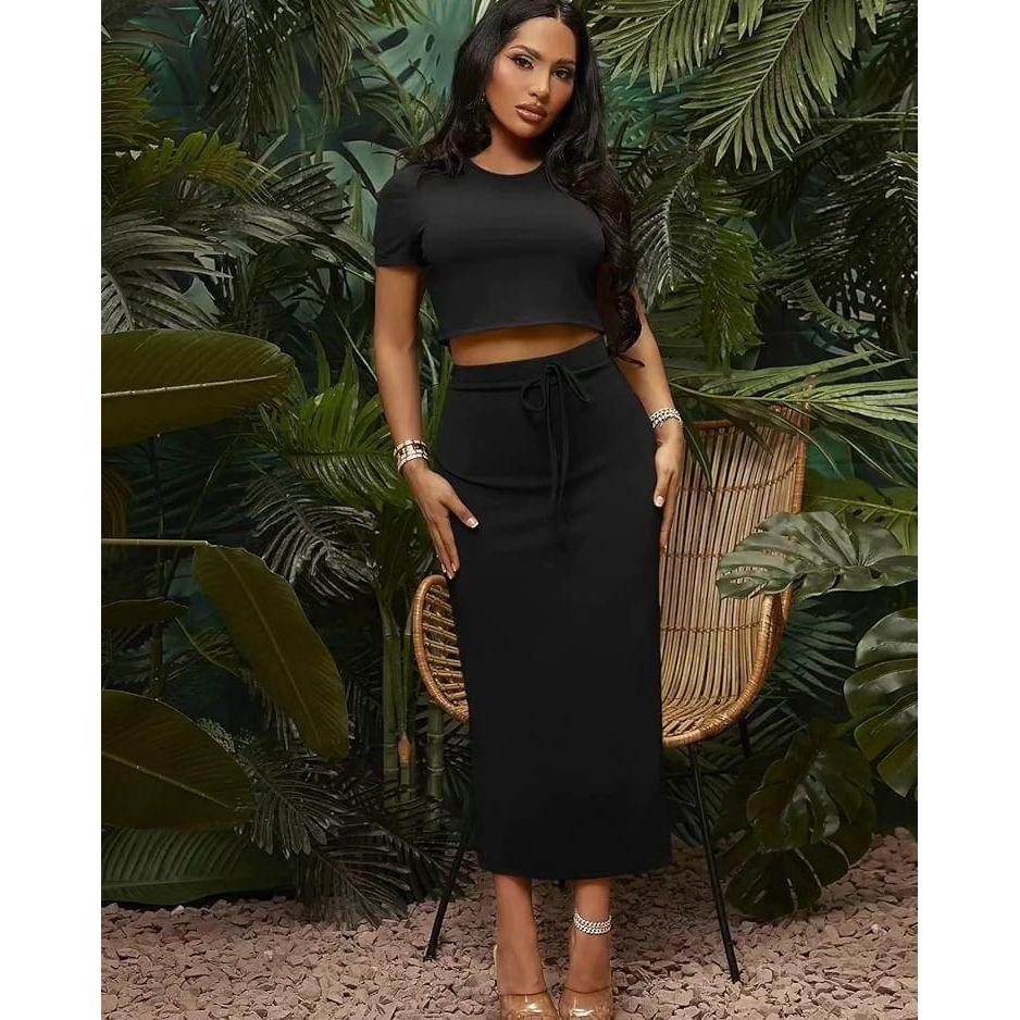 Pencil Skirt and Crop Top Set