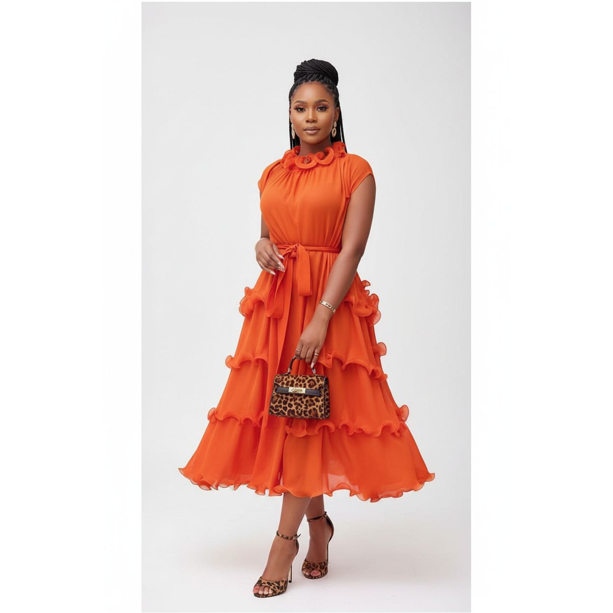 Round-Neck Sleeveless Long Dress