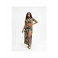 Camouflage Slit skirt and top set