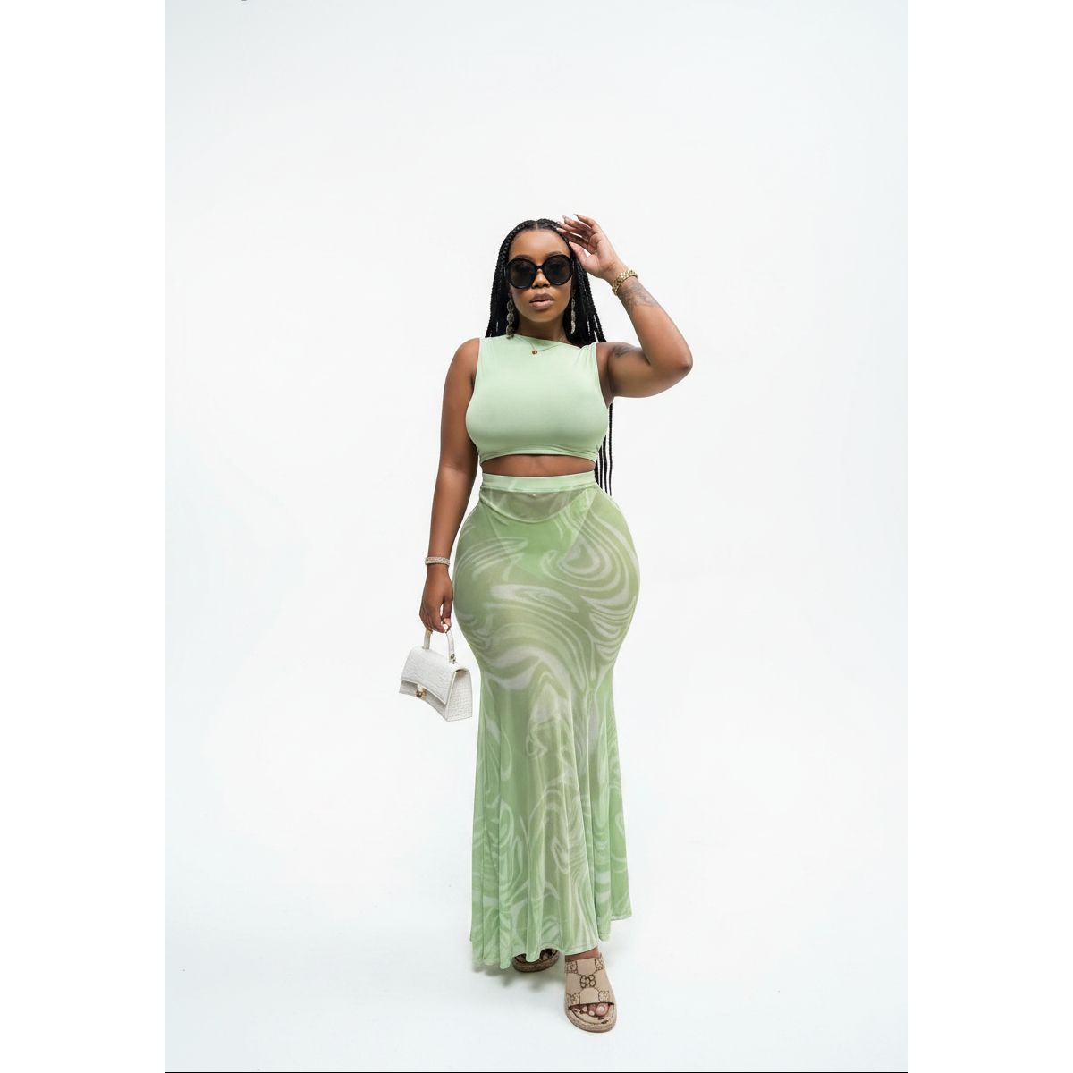 Mesh See Through Women 3 Pieces Set