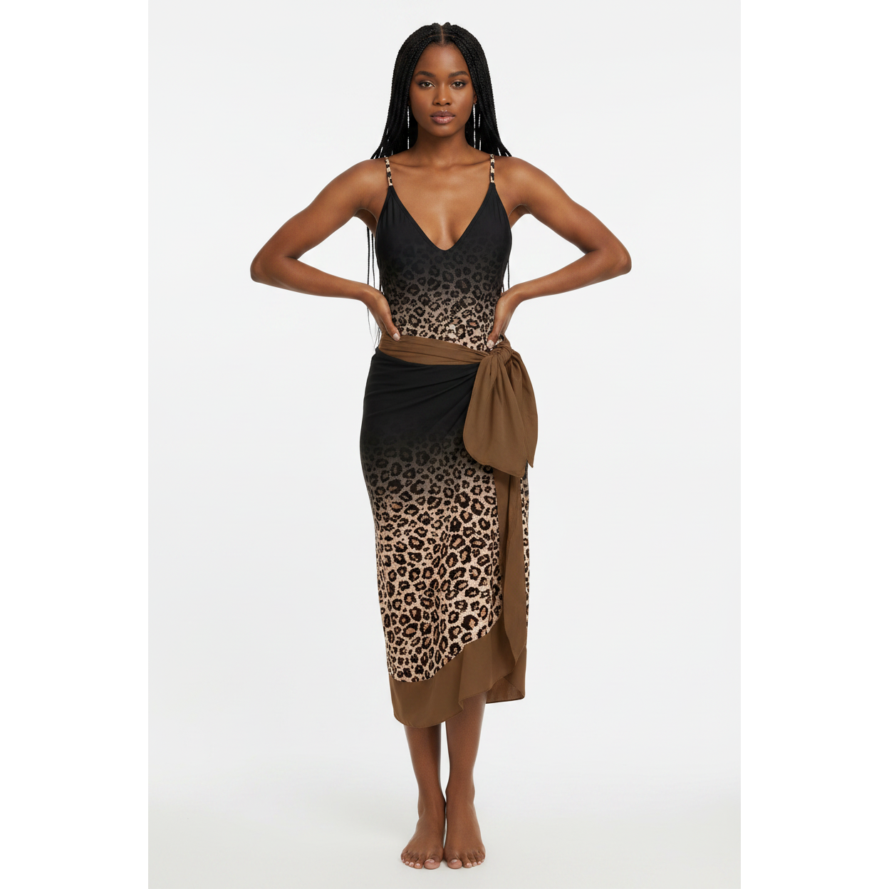 Vintage Leopard Swimsuit and Cover Up Set