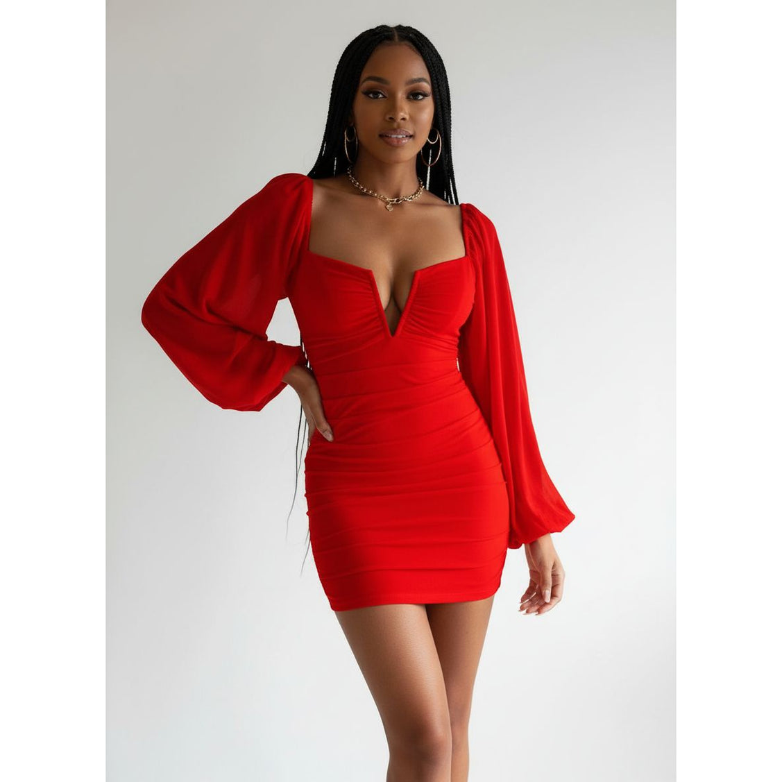 Sexy Long Sleeve Mini Dress — YELLOW SUB TRADING