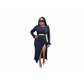 Split High Waist Long Sleeve Dress