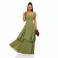 Plus Size Layered Chiffon Maxi Gown