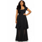 Plus Size Layered Chiffon Maxi Gown
