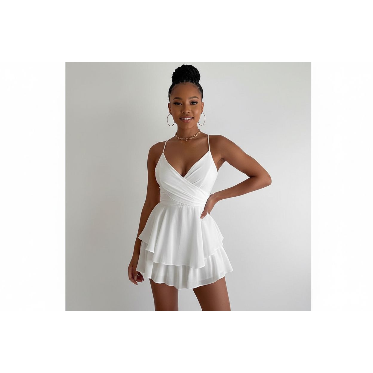 Sleeveless Ruffle Mini Dress